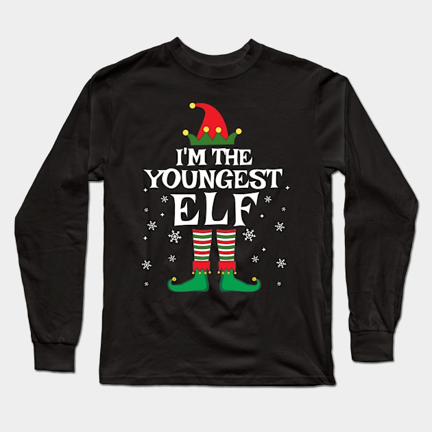 I'm The Youngest Elf Matching Family Christmas Gifts Long Sleeve T-Shirt by TheMjProduction